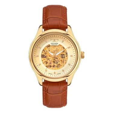 Imagem de Relógio TECHNOS masculino automático couro marrom 8N24AQ/0X