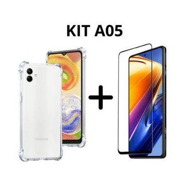 Imagem de Capa transparente para Samsung Galaxy A05 + película de vidro 3D + kit