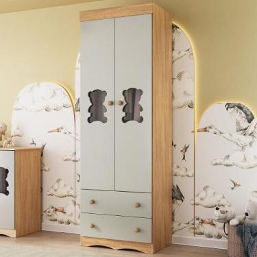Imagem de Guarda-roupa Infantil 62cm 2 Portas com Vidro e 2 Gavetas Doçura Multi