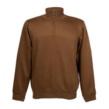 Imagem de Suéter Masculino Broken Rules Plus Size Zíper Marrom, Marrom, G3