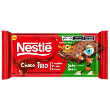 Imagem de Biscoito Recheado Chocolate ao Leite com Recheio Sabor Avelã Choco Tri
