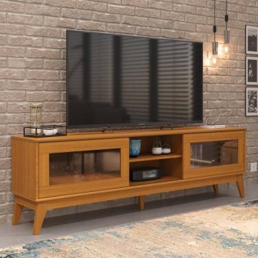 Imagem de Rack Para Tv Até 65 Polegadas Tulum 2 Portas Vidro Deslisante Reflecta 180Cm  - Vianossa
