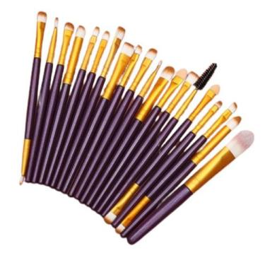 Imagem de Kit 20 Pinceis Macios De Maquiagem Olhos Boca Pele Contorno - Sem Marc