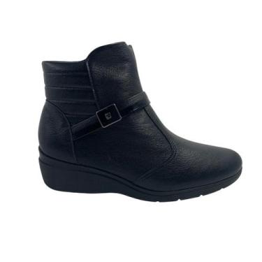 Imagem de Bota Piccadilly Preta 117136 Cano Curto Anabela Térmica - Preto 36, Pr