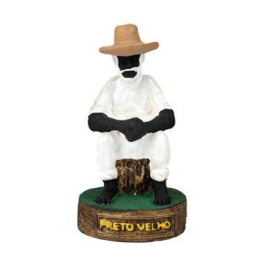 Imagem de Escultura Preto Velho 8 cm resina - Lua Mística - 100% Original - Loja