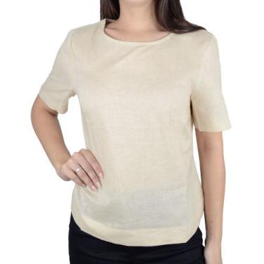 Imagem de Camiseta Feminina Seiki Linho Bege - 221180, 40, Bege