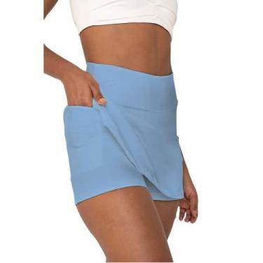 Imagem de Short Saia Amei Sport com Bolso Interno - 10557, Azul aço, M