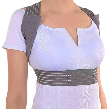 Imagem de Corretor Postural Elástico Chantal Evolution C904 para Correção da Postura com Hastes Plásticas Cinza Tamanho g