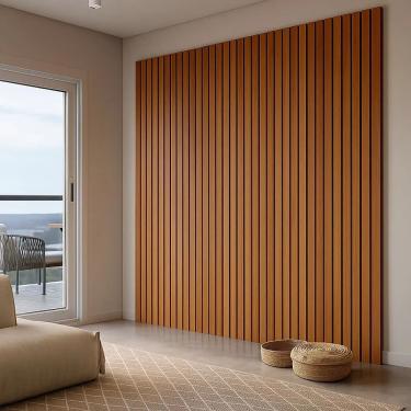 Imagem de Painel para Tv Santorini Flutuante Grande 230cm Mdf Moderno Nature com Rack Suspenso Jasper Móveis
