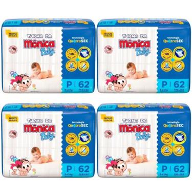 Imagem de fralda descartavel nova turma da monica tamanhos P-M-G-XG_XXG-kit 4 pa