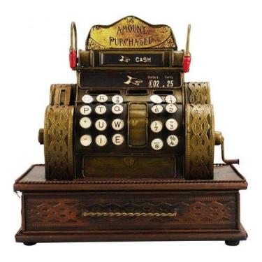 Imagem de Cofre Cofrinho Retrô Vintage Caixa Registradora - 23cm - Tascoinport, 