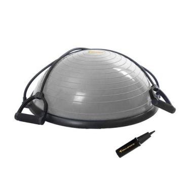 Imagem de Meia bola bosu Gold Sports Power com bomba e alças, Único, Cinza, Únis