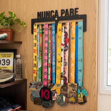Imagem de Kit com 2 Suportes Quadro Porta Medalhas MDF Expositor para 36 Medalha