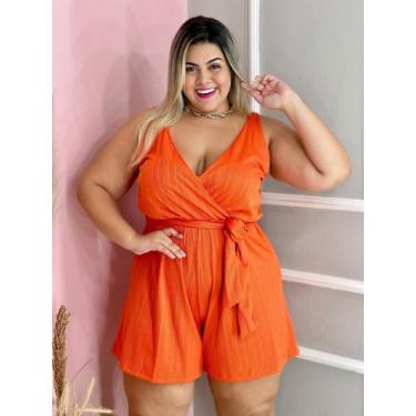 Imagem de Macaquinho laranja plus size - GY, Laranja, único 