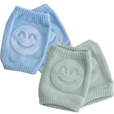 Imagem de Kit 2 Joelheira Bene Casa Sorriso 8x10cm Azul/Verde