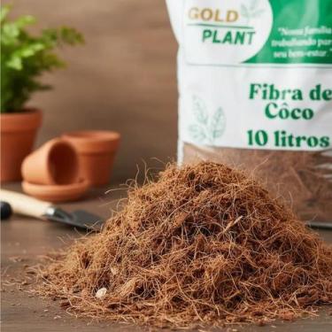 Imagem de Fibra de Coco fina curta natural para hortas, plantas, vasos, orquidea