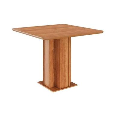 Imagem de Mesa p/ Cozinha Sophia c/ Tampo Madeirado 95x95cm Cinamomo - Cimol