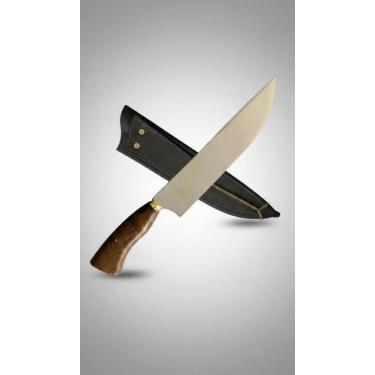 Imagem de Faca Churrasco Inox 8p Cabo Madeira Artesanal - Congratulations Store