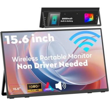 Imagem de Monitor Portátil ZSCMALLS 15,6" 8000mAh Sem Fio 1080P