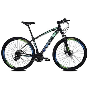 Imagem de Bicicleta Aro 29 KSW XLT Color 24v Freio Hidraulico Câmbios Shimano Suspensão C/Trava (Verde/Azul, 21)
