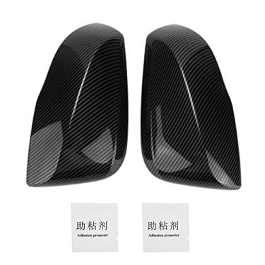 Imagem de Aramox 2 peças ABS de fibra de carbono para retrovisor de carro, acabamento de espelho retrovisor, decoração de substituição para o exterior do carro, adequado para 2019-2021