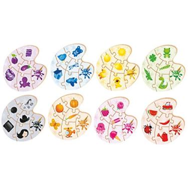 Imagem de Brinquedo Pedagógico Madeira Aprendendo as Cores 48 Peças Brincadeira de Criança