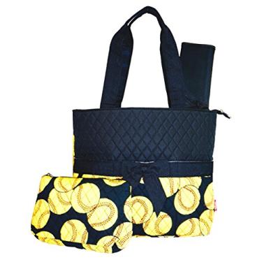 Imagem de Bolsa de fraldas acolchoada com trocador e estojo de acessórios – 3 peças, Preto, Large