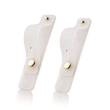 Imagem de Suporte de telefone portátil telescópico com alça de dedo universal de silicone com suporte expansível, suporte aderente para celular com laços de alongamento para iPhone Android Smartphone (branco)