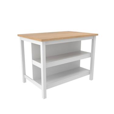 Imagem de Ilha Cozinha Ditália 2 Prateleiras Branco CD-1019