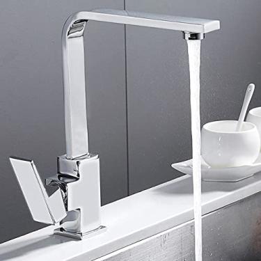 Imagem de Torneira de cozinha de 360 ​​graus giratória para pia de cozinha com alça única torneira de água quente e fria, D convencional, China