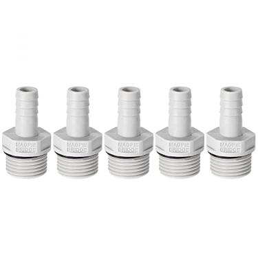 Imagem de Adaptador de conector de mangueira de farpa de PVC da Uxcell, 10 mm ou 25/64", canos de farpa x G1/2 macho 5 peças
