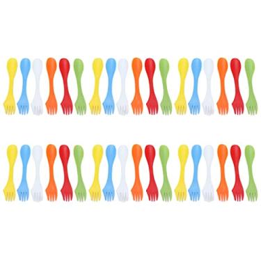 Imagem de Kit de utensílios de faca e garfo de colher 3 em 1 plástico, colher garfo de faca 3 em 1 Cofre multifuncional para atividades ao ar livre
