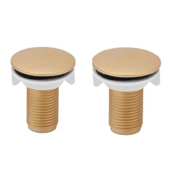 Imagem de 2 Tampa Tampão Tapa Furo Plug Gold 1/2 Lavatório/Pia/Cuba