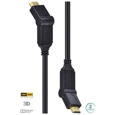 Imagem de Cabo Hdmi 2.0 4K Ultra Hd 3D Conexão Ethernet Conectores 180