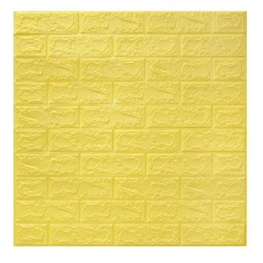 Imagem de Painéis de parede 3D, papel de parede 3D imprimível papel de parede adesivo 3D, revestimento de tijolos falsos de espuma à prova d'água autoadesivo para quarto, banheiro, cozinha, lareira de 7 cm x 7 m PCS