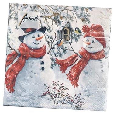 Imagem de Guardanapos de Natal de 20 quilates Guardanapos de Natal Guardanapos de papel de Natal Guardanapos de coquetel de Natal Guardanapos de Natal para Decoupage Guardanapos de papel decorativos Guardanapos