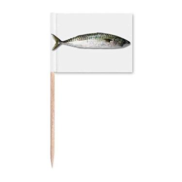 Imagem de Marcadores de palito de dente preto longo para atividade de peixes oceânicos decoração de festa