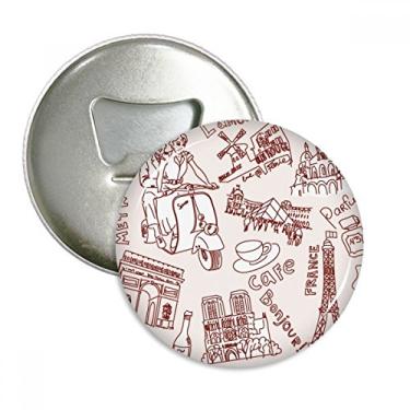 Imagem de Emblema multifuncional com ímã de geladeira e emblema multifuncional da Torre Eiffel do Arco Triunfo da França