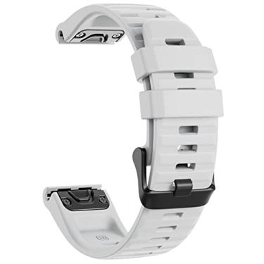 Imagem de KAPPDE 20 22 26mm Sport Silicone Watchband Pulseira para Garmin Fenix 7 7X 7S 6X 6 6S Pro 5X 5 5S Plus 3 3HR Pulseira de liberação rápida Easyfit (Cor: Branco, Tamanho: 26MMFenix 6X Pro)