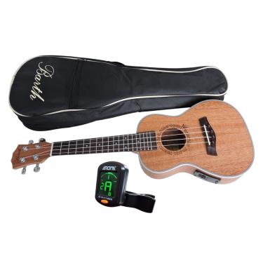Imagem de Ukulele Concert Barth Guitars Eletrico + Capa Bag + Afinador Aroma mod. AT-01A