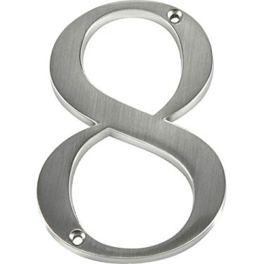 Imagem de Distinctions Número 8 da Hillman 843328, 10 cm (4 polegadas), níquel escovado, 1 unidade (pacote com 1)