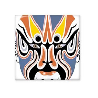 Imagem de Adesivo brilhante de azulejo de cerâmica Suowulong com cabeça de ópera de Pequim