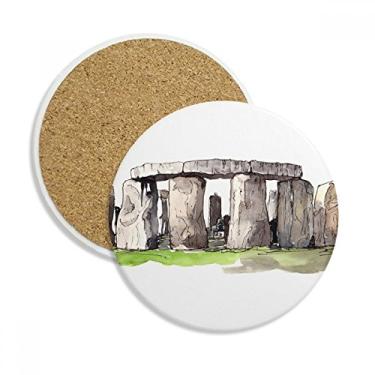 Imagem de Caneca de porta-copos Stonehenge em Wiltshire England Porta-copos com proteção de mesa, pedra absorvente
