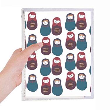 Imagem de Caderno de boneca Matrioska Russia para meninos e meninas, diário de folhas soltas recarregável