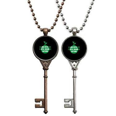 Imagem de OFFbb-USA Junto com a Terra Compartilhando Natureza Colar Pingente Joias Decoração de Casal