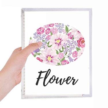 Imagem de Caderno de plantas com desenho de flores e mar, agenda de folhas soltas recarregável