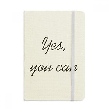 Imagem de Caderno de frases inspiradoras Yes You Can capa dura de tecido oficial diário clássico