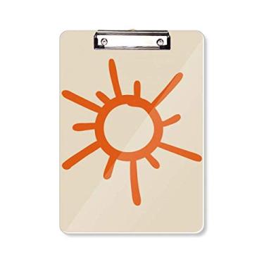 Imagem de Pintura à mão laranja sol prancheta pasta bloco de notas placa de apoio A4