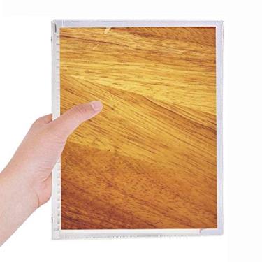 Imagem de Caderno de madeira com listras subtuadas irregulares, folha solta, diário recarregável, papelaria