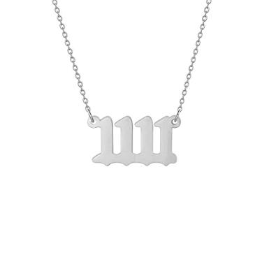 Imagem de Anjo Número Colar Para Mulheres,Guloseima Prata Banhado Número 1111 111 222 333 444 555 666 777 888 999 Pingentes Gargantilha Cadeia Numerologia Joia Colar Presentes Para Mulheres Garotas